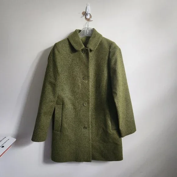 *SOLD* COS | Green Straight Wool Coat Jacket Size 2 - Picture 2 of 8